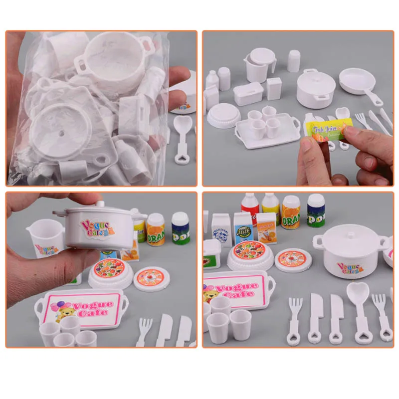 25 шт./лот 1/6 Куклы Аксессуары для Барби Кукольный Домик DIY игровой дом мини-симулятор посуда куклы кухня головоломка творческие игрушки