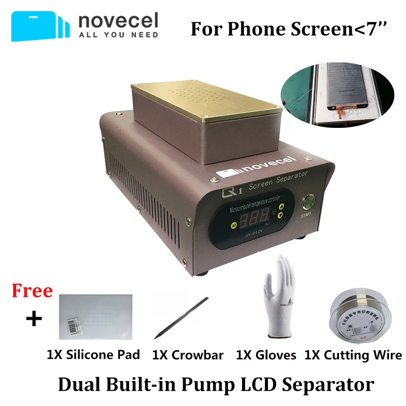 

NOVECEL Q1 Professional LCD Separator Machine Dual Built-in Pumps Screen Glass Removing Machine for iPhone Samsung HUAWEI Repair