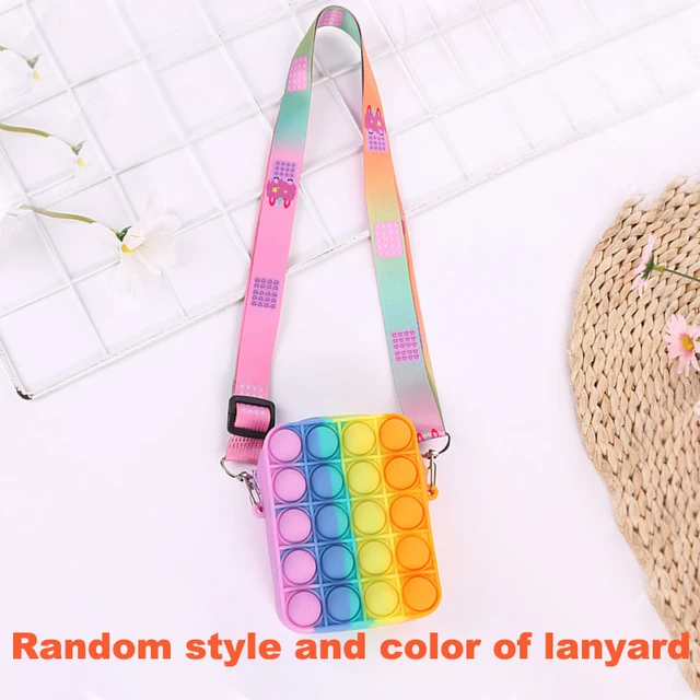 Fashion Poppet Push Bubbles Toy Rainbow Unicorn Kawaii Coin Purse Children Wallet Ladies Bag Silica Gel Simple Dimple Fidget Toy WJ49-5