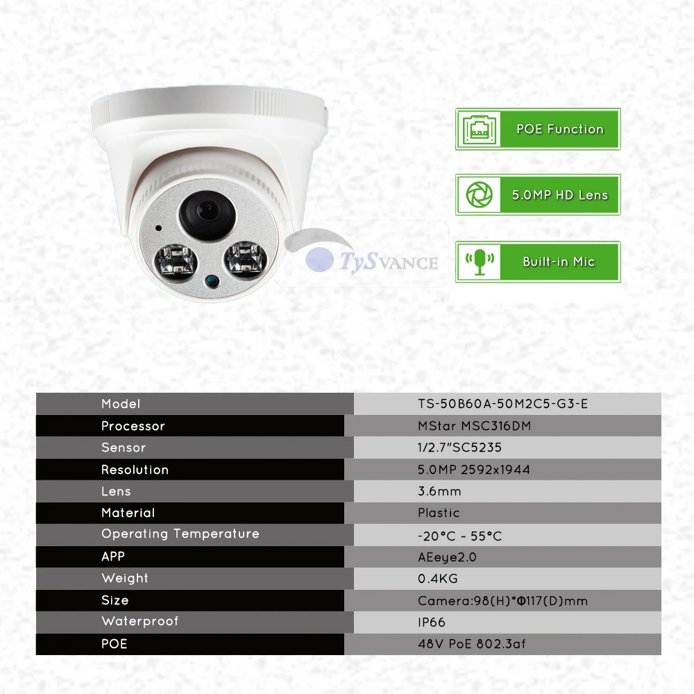 TySvance 4ch 5MP с аудиовходом PoE Комплект H.265 Системы видеонаблюдение Безопасность NVR до 16ch 5MP Крытый ИК ip-камера видеонаблюдения P2P