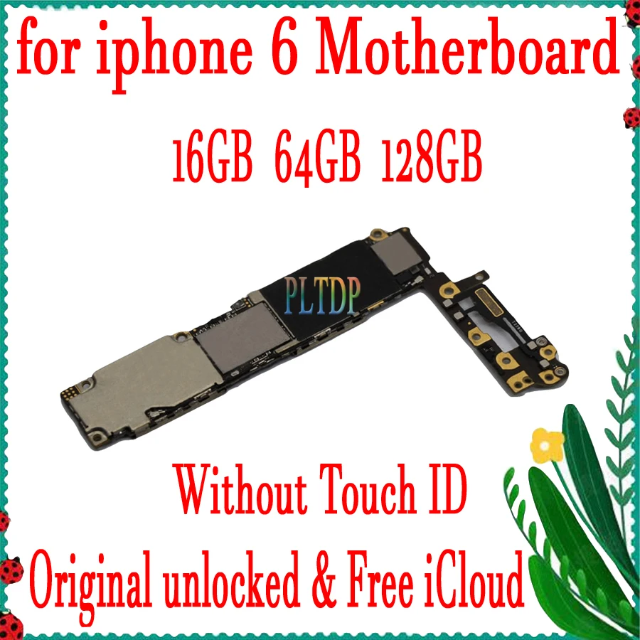 Заводская разблокированная материнская плата для iphone 6 16 Гб 64 128 ГБ с Touch ID/без ID 100%