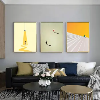 

Modern Figure's Movement Pictures Wall Art Humorous Posture Paintings Colorful Wall Art Pictures for Living Room Bedroom Aisle