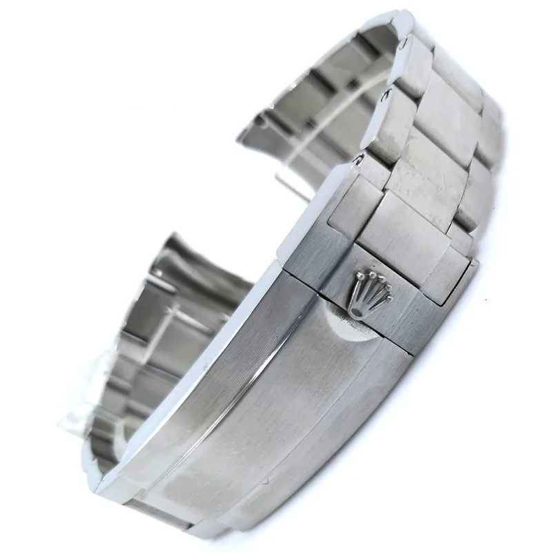 

Rolex High quality Three bead stainless steel watch strap accessories 20mm smooth Silver watch strap Water ghost original strap