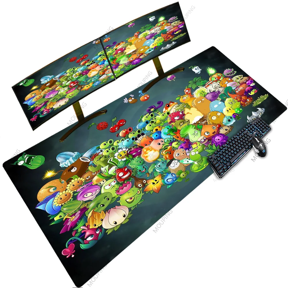 Desk Mat 1200x600 Plants Vs Zombies Mouse Pad 100x50 Carpet Mouse Computer Extra Large Gaming Mat Huge Rug Rgb Led Backlit Anime