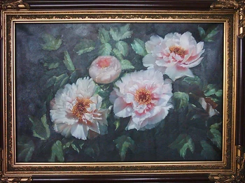 

Hand Paint Peony in full bloom Paingting for Home Decoration Art Wall Living Room