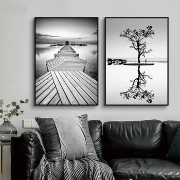 

Black And White Posters And Prints Nordic Abstract Art Canvas Painting Landscape Poster Wall Pictures For Living Room Decoration