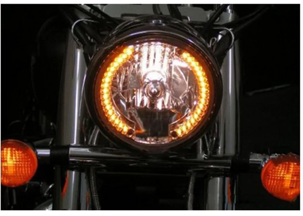 Универсальная круглая фара для мотоцикла " 12 v с поворотным сигналом для Harley Bobber Honda Yamaha Kawasaki Кафе Racer