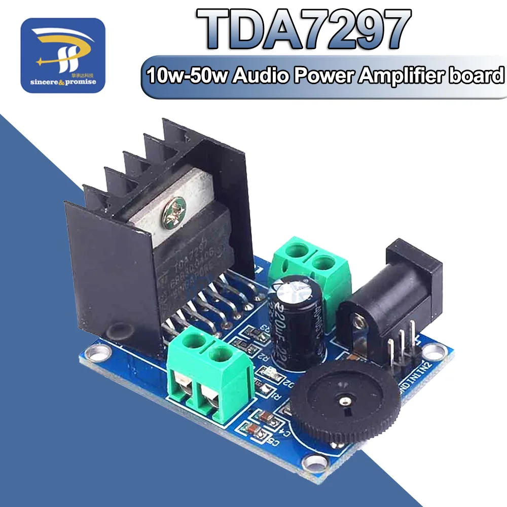 1Pcs Audio Power Amplifier board DC 6 to 18V TDA7297 Module Double Channel 10 50W Wholesaledc