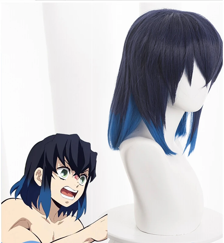 

Demon Slayer Kimetsu no Yaiba Hashibira Inosuke Cosplay Wig 40cm Short Heat Resistant Synthetic Hair Halloween Cosplay Wig