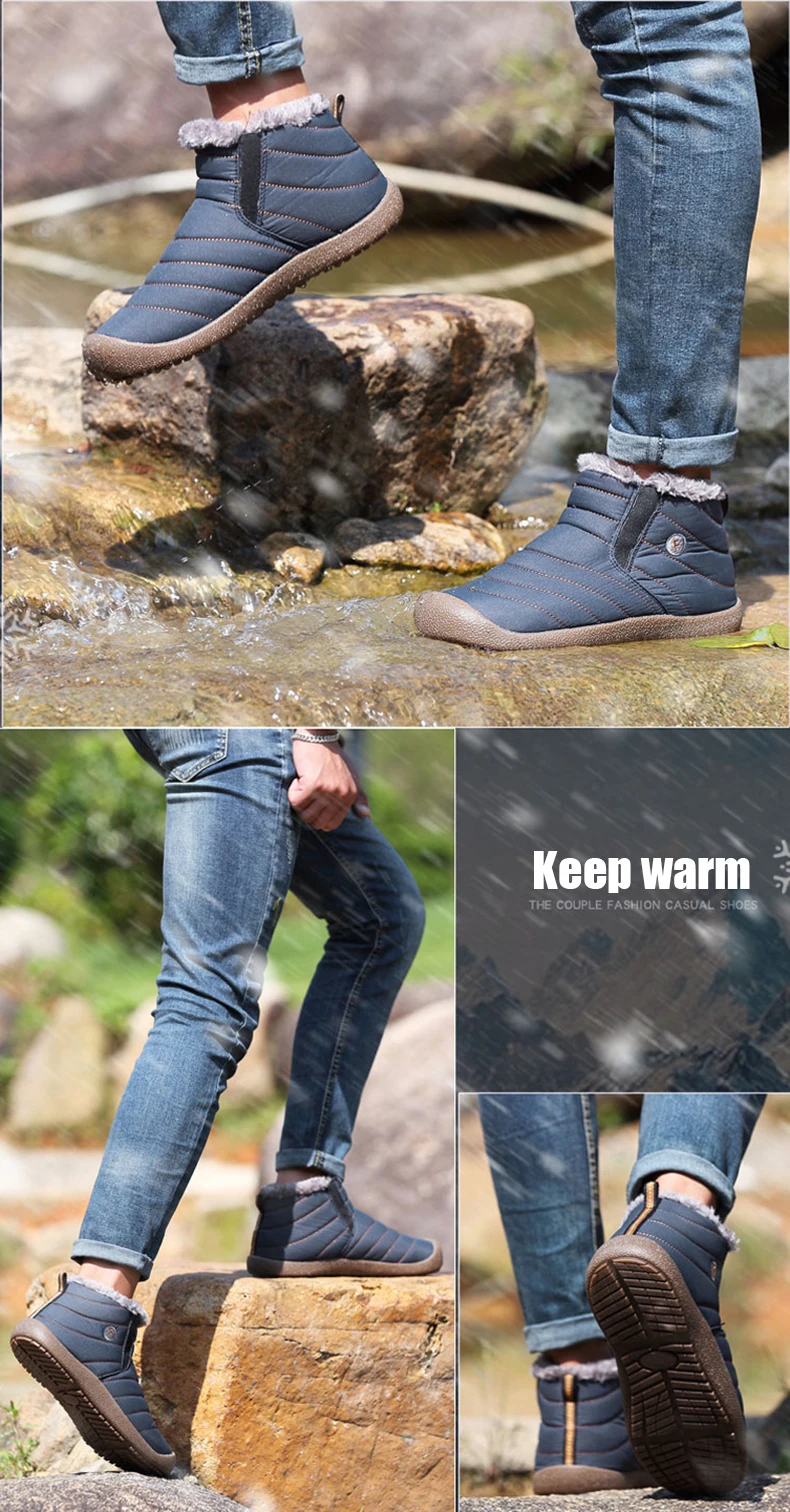Damyuan Fashion Winter Snow Men's Sneakers Outdoor Warm and Comfortable Windproof Waterproof Non-slip Casual Running Shoes