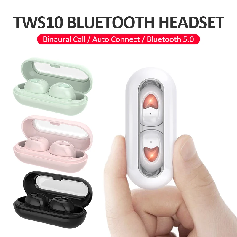 Новинка Tws10 Bluetooth гарнитура для Android Macaron Беспроводные Bluetooth 5,0 наушники бинауральные звук стерео HIFI наушники для IPhone