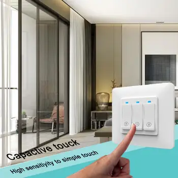 

Smart Tuya APP Remote Control Curtain EU Switch Mechanical button Smart Controller With Indicator Light with Google Home Alexa