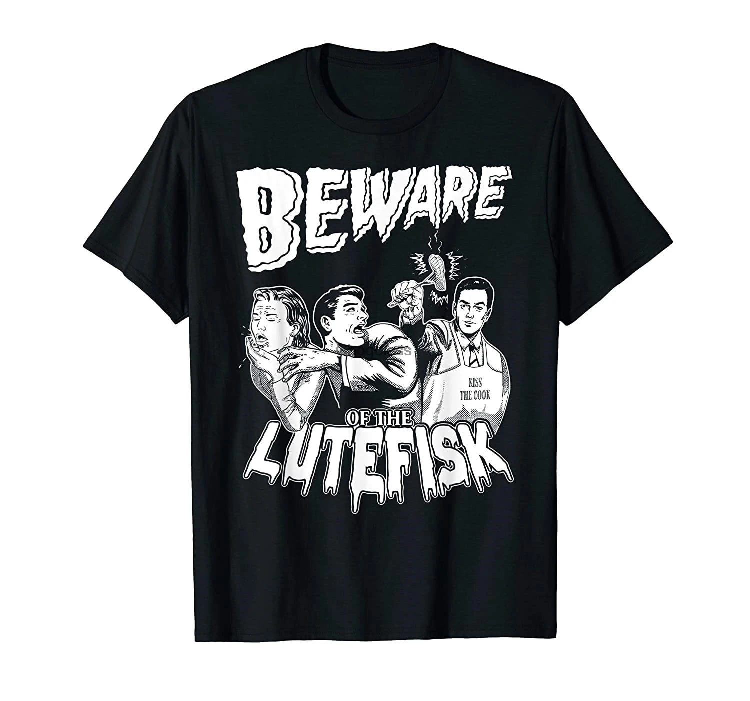 Lutefisk - Beware of the Funny Horror Comic Style T-Shirt |