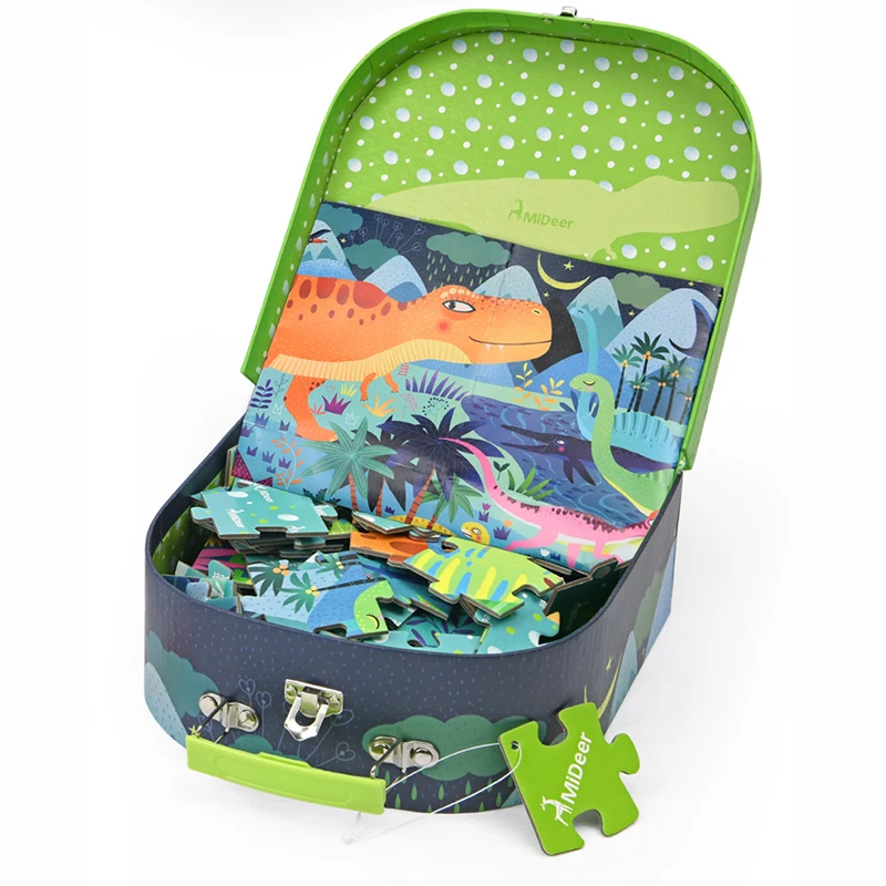 104 шт Mideer паззл с динозаврами, научный пазл с мультяшными животными ...