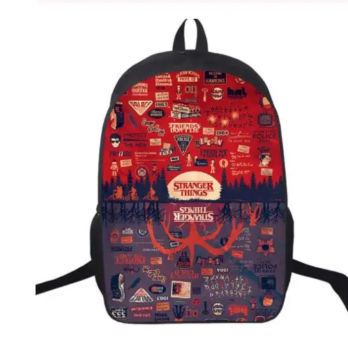 Stranger Things Backpack Students School Bags Casual Backpack Pattern Back to School Gift Rucksack Daily Travel Backpack - Цвет: as pictures