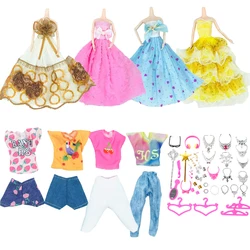 Ensemble de 42 pièces pour poupée, robe de soirée + 4 ensembles, hauts et pantalons + 30 accessoires, chaussures, vêtements pour Barbie, cadeau d'anniversaire pour fille 