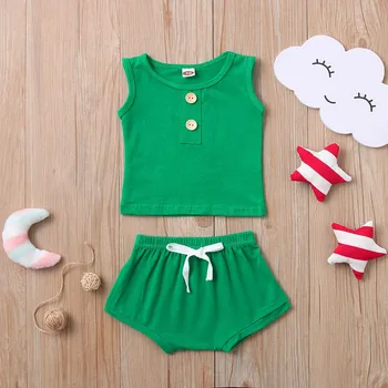 

Summer Baby Boys Girl Clothing Set Infant Clothes Cotton Vest Tops Shorts Newborn Infant Girl Clothing Pijama Bebe Verano 2020