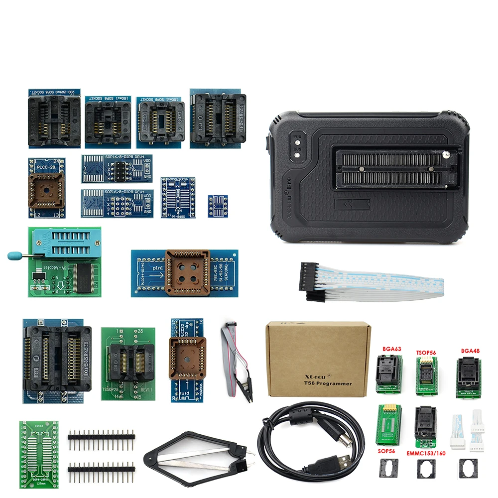 UPMELY Genuine T56 Universal Programmer for XGecu Powerful Support Nor / NAND Flash EMMC+17/22 Adapters Programming Calculator |