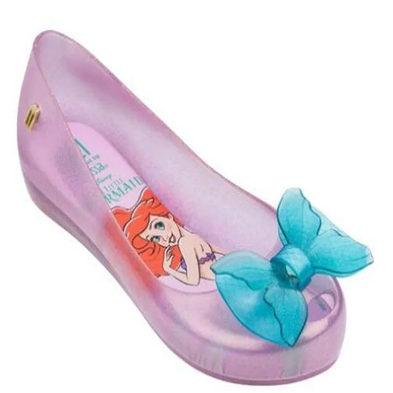 Новинка; Melissa Mini Girl; сандалии; детская обувь принцессы; прозрачные босоножки на танкетке; Стильные стеклянные тапочки; женская обувь «Птичье гнездо»; туфли на плоской подошве