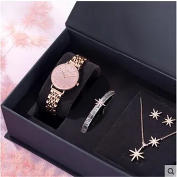 

2019 New Simple Temperament Watch Bracelet Ring Set female fashion Korean student waterproof Quartz female Watch