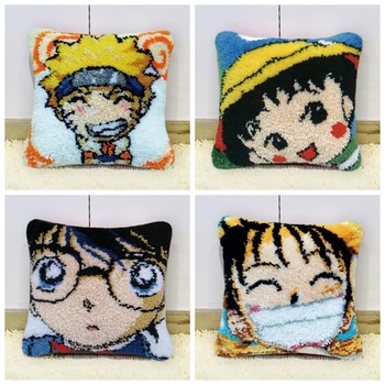 

Anime Series latch hook Cushion Kits Foamiran For Needlework DIY Set For Carpet Embroidery Pillow Cross Stitch Pillow Sale Sets