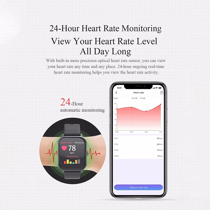 Smart Bracelet 1.3 inch Heart Rate Tracker Sports Wristband T55 Pk P70 for Phones Men Waterproof Smart Watch Fitness Bracelet