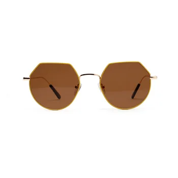 

New Retro Classic Small polygon Sunglasses Men Brand Designer Sun Glasses Women Vintage Metal Frame Black lens Eyewear UV400