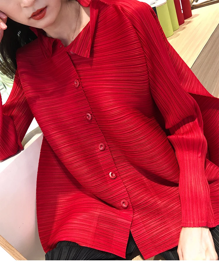 Miyake плиссированная рубашка Женский Ранняя осень кардиган мода дикая короткая куртка Женское пальто