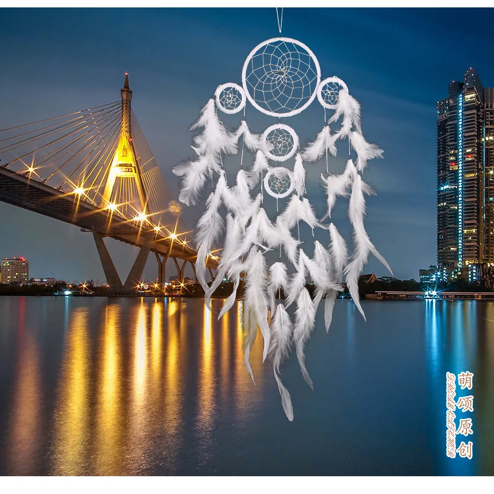 Nordic Pure White Dreamcatcher Car Pendant Creative Wall Hangers Wall Decoration Tassel Ornament Wall Decorations MS6917