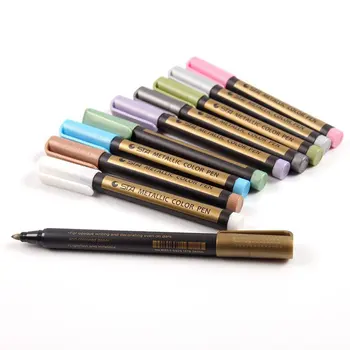 

New Paintbrush Metal Album Drawing Color Paint Pen 10 Color Set DIY Graffiti Pen Photo Album Drawing Color Pen