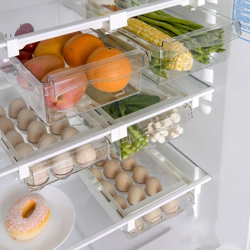

Plastic Storage Containers Drawer Organizer Boxes Box Transparent Adjustable Egg Refrigerator