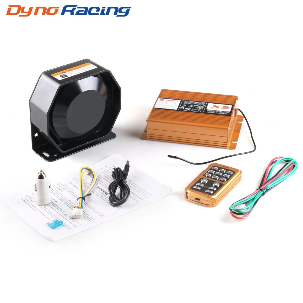 

400W 12V 8 Sound Loud Car Warning Alarm Police Siren Horn Speaker with MIC System and Wireless Remote Control