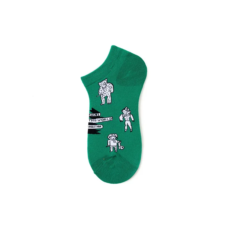 Green Socks Новинка; сезон осень-зима; креативные носки для пар; модные забавные носки в стиле хип-хоп; повседневные носки унисекс для улицы - Цвет: Green Socks