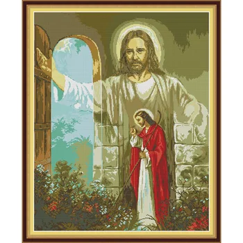 

Everlasting Love Religious Figure 10 Chinese Cross Stitch Kits Ecological Cotton Printed 14CT DIY Christmas Wedding Decoration