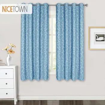 

European Style Privacy Protected Curtains for Nursery Gift Widely Match Geometry Pattern Curtains for Home Office Decoration