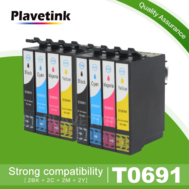 Plavetink 2 комплекта полный чернила для принтера T0691 T0692 T0693 T0694 картриджи для принтеров Epson Stylus CX5000 CX6000 CX7000F CX7400 CX7450 CX8400 CX9400 принтер с чипом