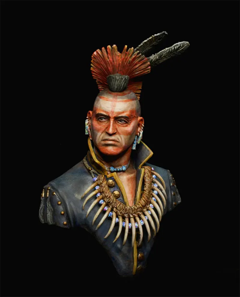 Simulation 1/9 Scale Ancient Aborigines Resin Bust Miniatures Unpainted