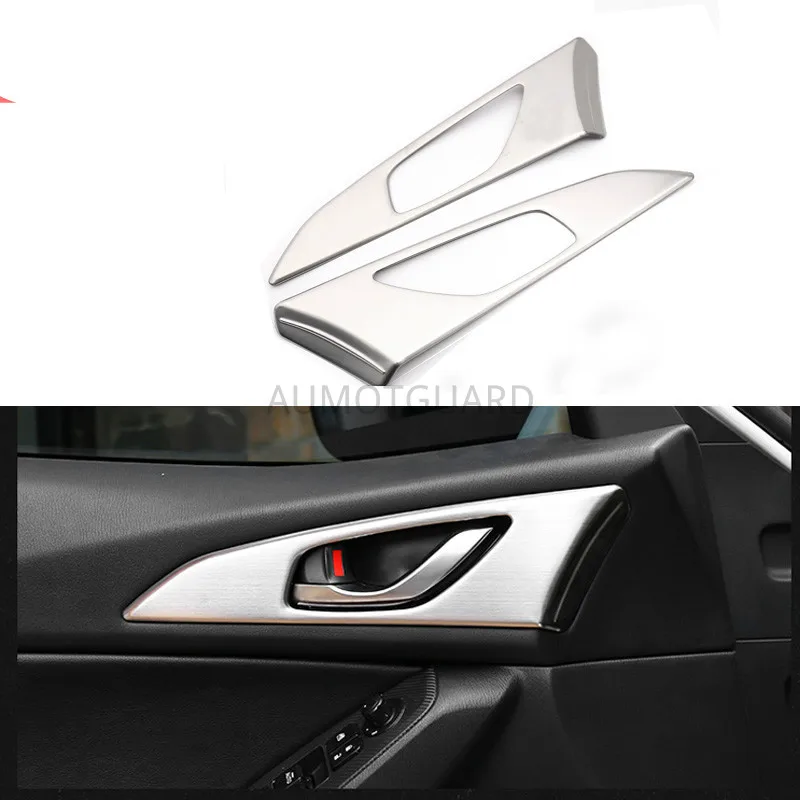 

Stainless Inner Door Handle Frame Trim Cover Interior Decoration Trim Sticker For Mazda 3 Axela M3 2014 2015 2016