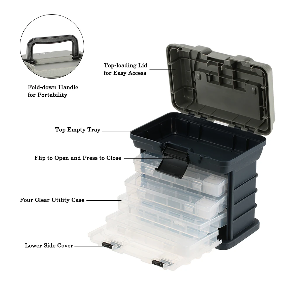 

Fishing Box Sea Boat Fishing Lure Accessory Box Case Utility Box Universal Water Resistant Fishing Tackle Box