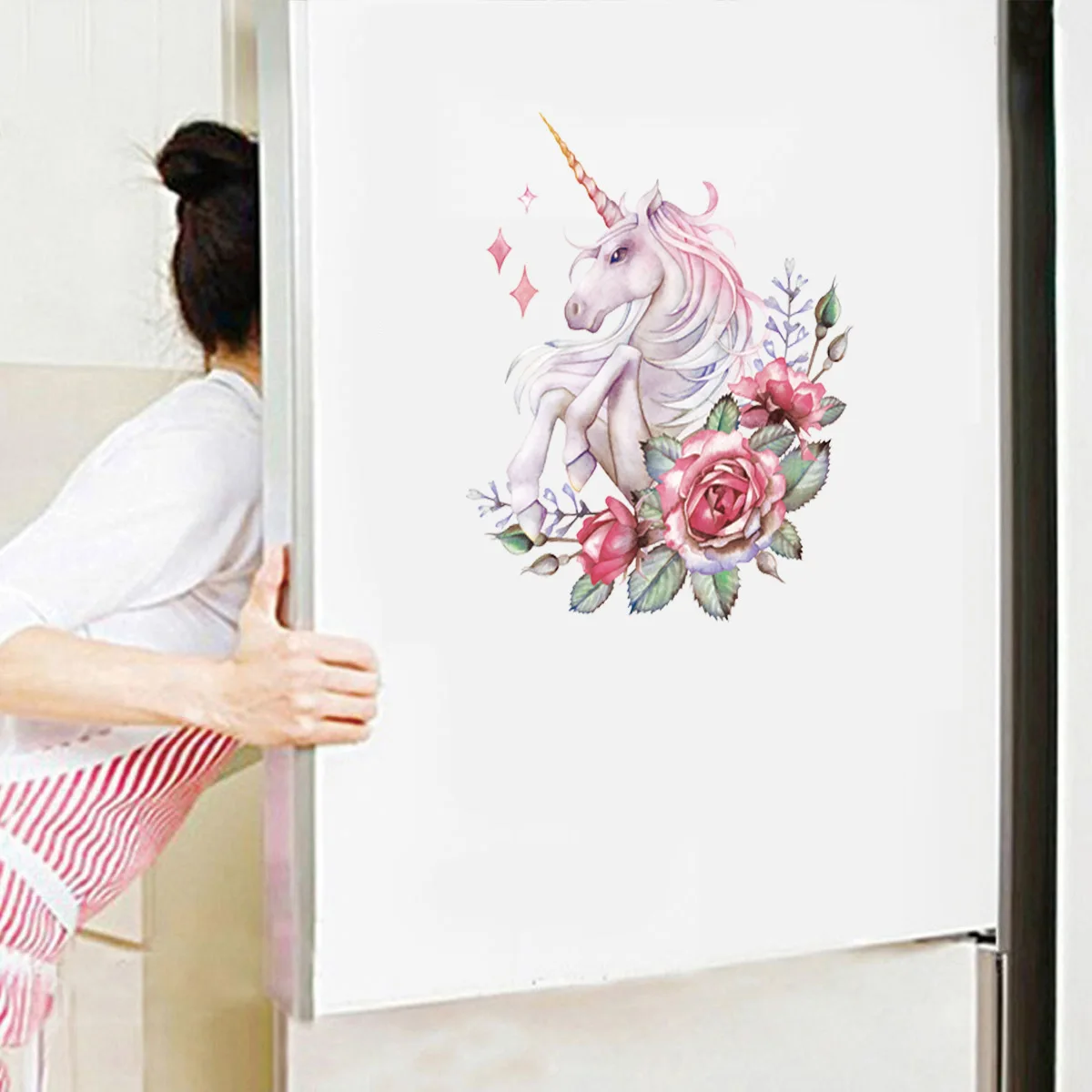 KM284 Unicorn Series Collection Cool Wall Stickers Cabinet Refrigerator Chamber Pot Unicorn Horse Wall Stickers Customizable