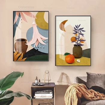

Leaves Wall Art Canvas Painting Colorful Vintage Plant Nordic Modular Hd Posters and Prints Picture Modern Room Home Decoration