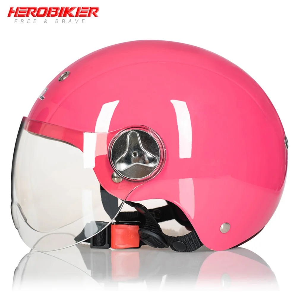 LVCOOL мотоциклетный шлем мотоциклетный унисекс Ветрозащитный милый шлем УФ Защита 3/4 открытый шлем для мотокросса Casco Moto - Цвет: LV001-23