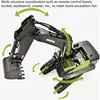 1:14 Screw Power Large Remote Control Excavator Truck 2.4G 22CH LED Lighting Unlimited Rotation Alloy Bucket RC Excavator Truck 6