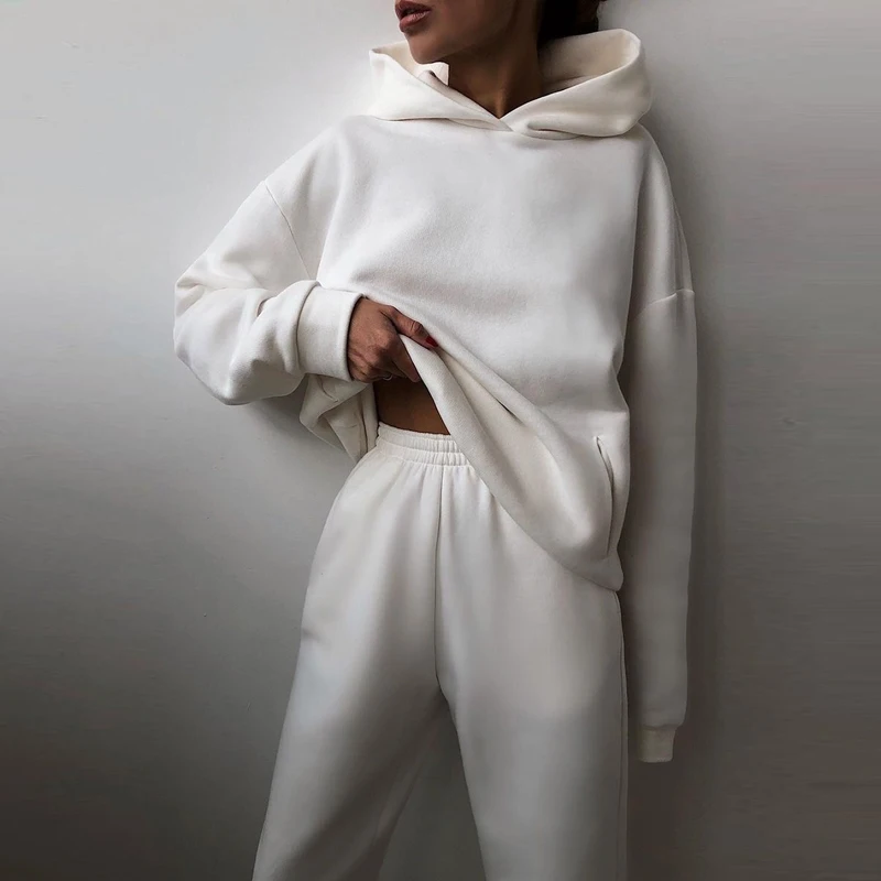 

Clothing For Women Two-Piece Women's Casual Hooded Sweater Sweat Suits Sets New Sportswear Oversized Female Lady Suit Sweatshirt