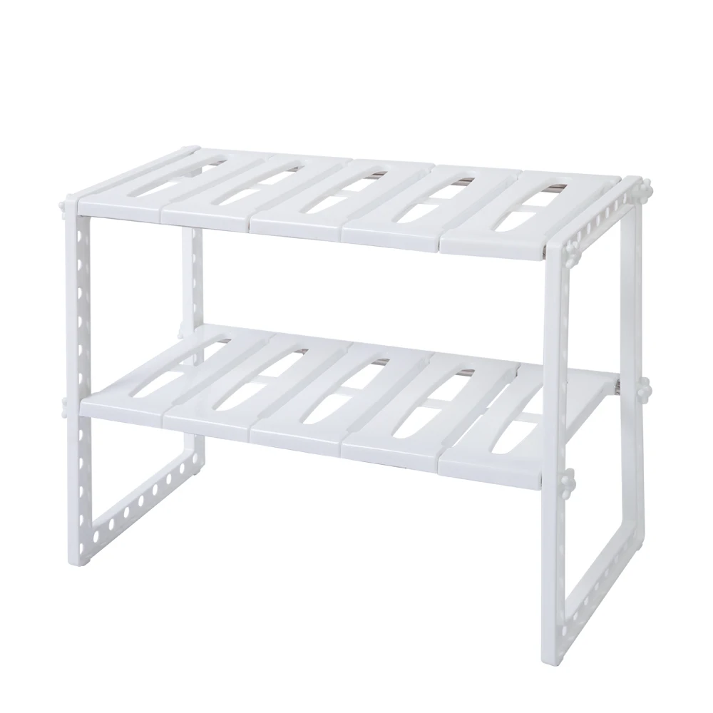 

Storage Rack Shelf Classic Korean-style Stainless Steel Multi-functional Kitchen Sink Rack White [US-W]
