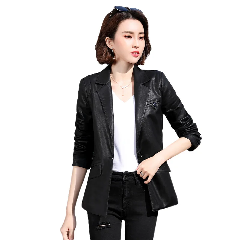 kashiko カシコレザージャケット シズニルック 韓国 Women Leather Jacket 2021 Autumn Spring Womens Coat Korean