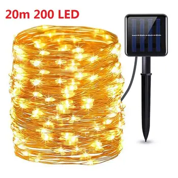 

LED Solar String Lights Waterproof Fairy Lamp Outdoors Battery Multi Color String Copper Wire Lamp Lighting for Christmas Decor