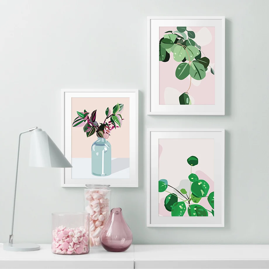 

Green Radish Plant Grass Scandinavian Wall Art Print Canvas Painting Nordic Posters And Prints Wall Pictures For Living Room