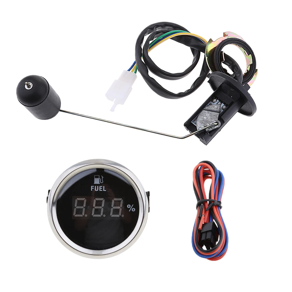 Adjustable Fuel Level Sender Sending Unit + 2inch Fuel Level Gauge Meter