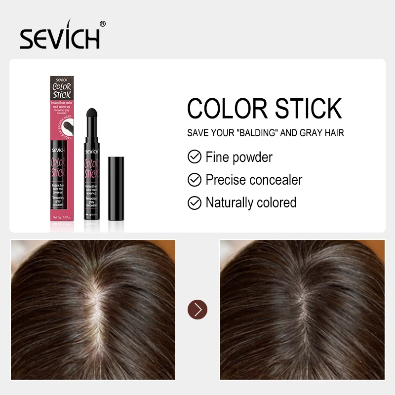 Sevich New Hair Shadow Powder 2g Root Cover Up Stick Hairline Edge Control Powder Filling Hair Line Concealer loss Pen